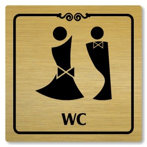 WC společné, 80x80mm, zlatá, Texas